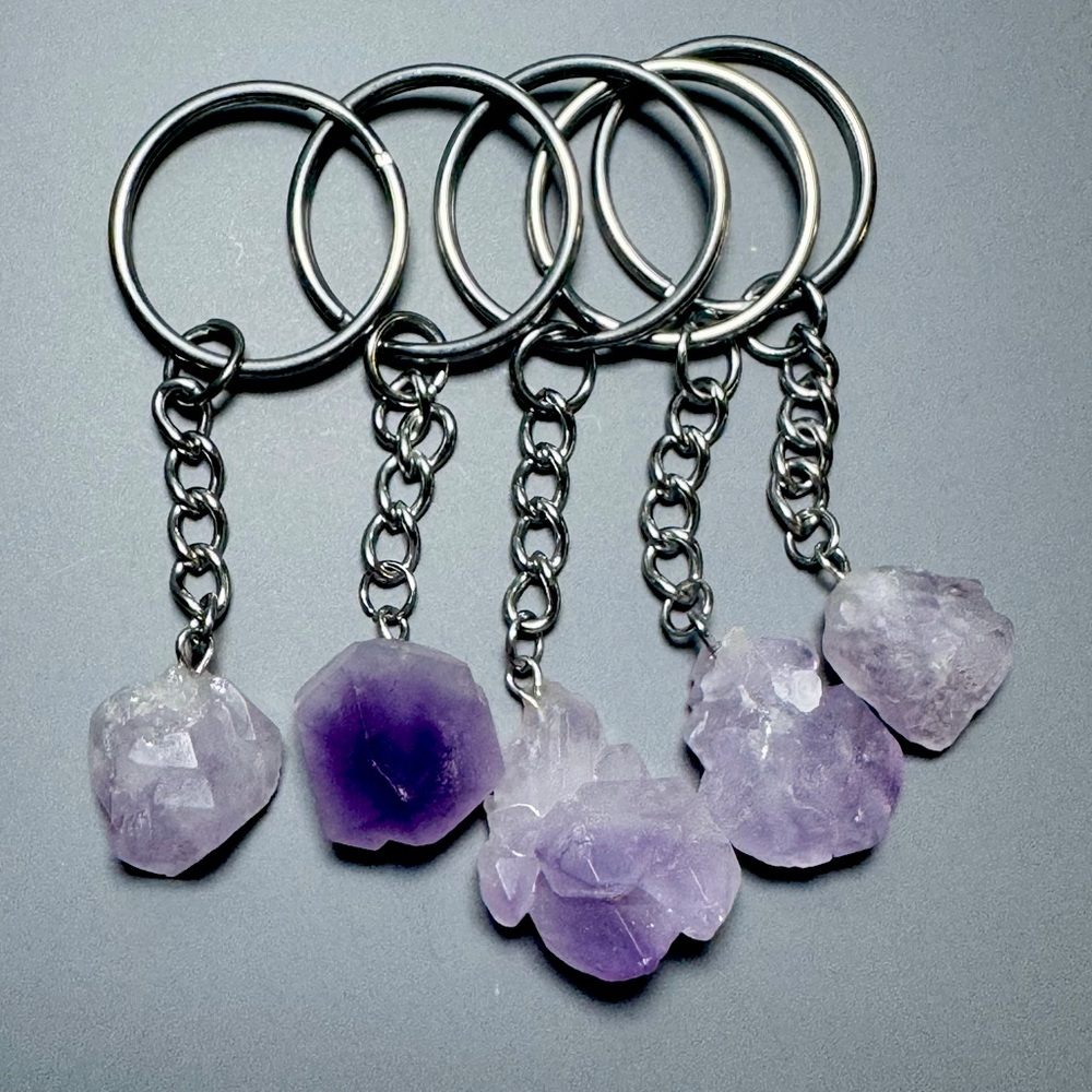 Amethyst Crystal Keychain